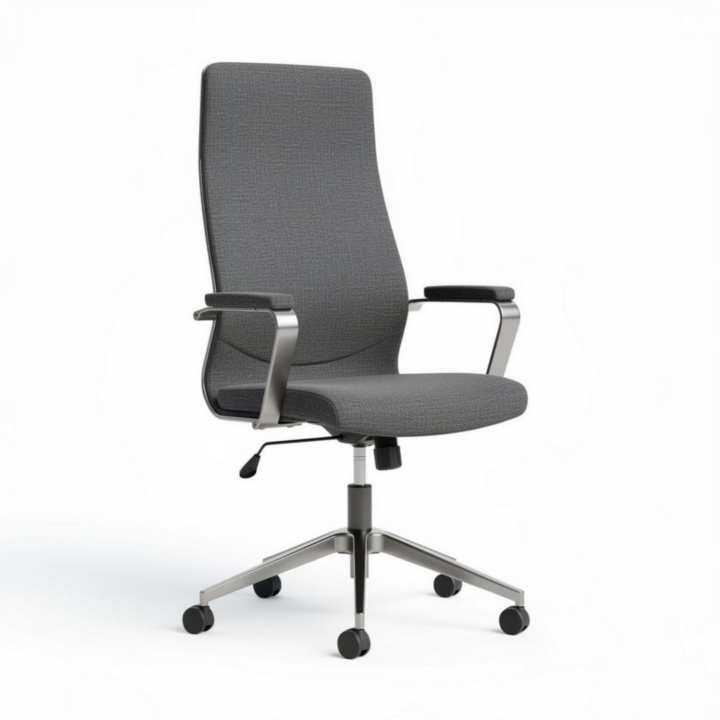 Ergonomische bureaustoel grijs met armleuningen en verstelbare hoogte 48 x 60 x 110cm