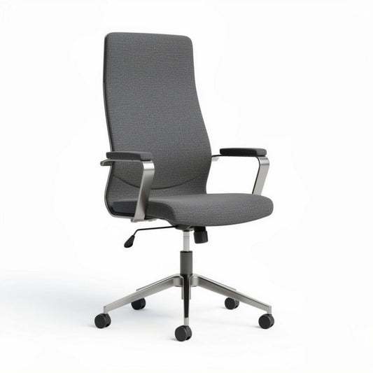 Ergonomische bureaustoel grijs met armleuningen en verstelbare hoogte 48 x 60 x 110cm